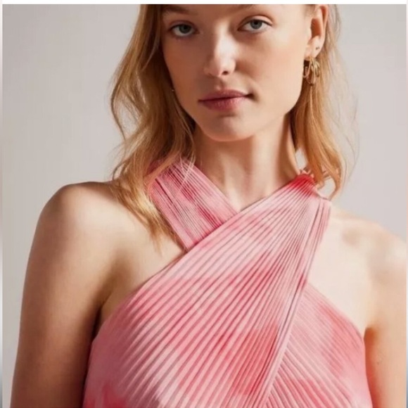 Ted Baker London 🔥 Mirelia Cross-Front Pleated Midi Dress - Picture 6 of 14